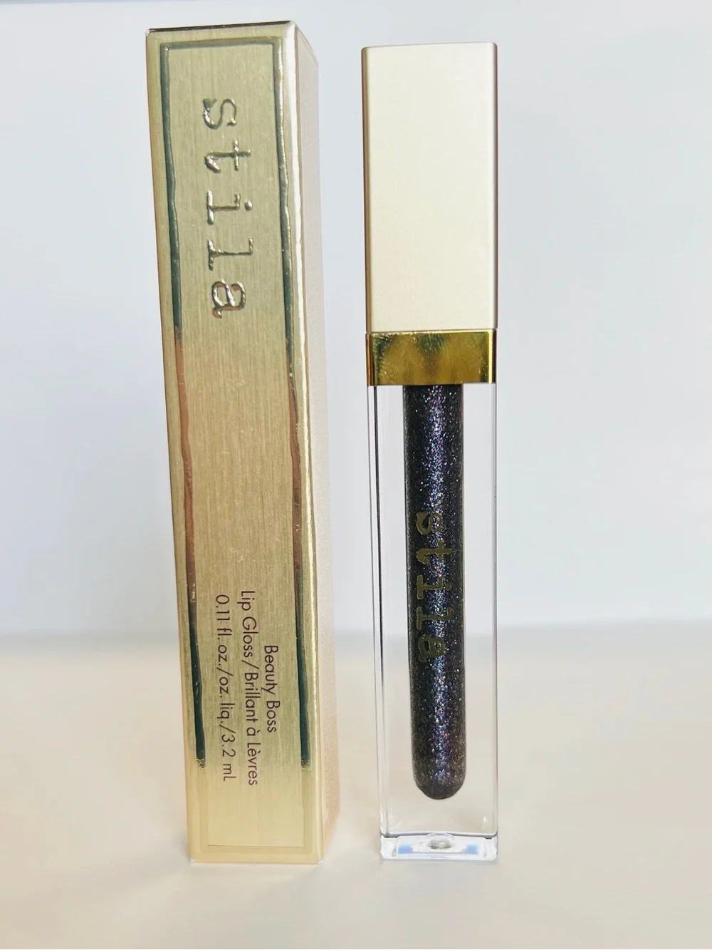 Stila Beauty Boss Lip Gloss in Sparkling Black with Iridescent Shimmer